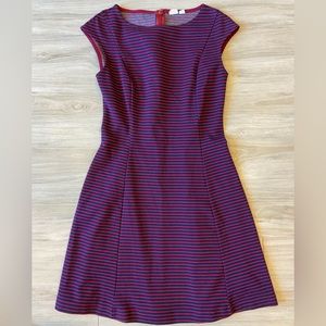 Gap Cap Sleeve Pleated Striped Dress Small
